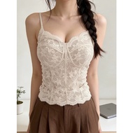 Japan GRL Flower Lace Vest with Cup Cute (Two Colors) [at2706] GRL Daigou