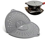 New 4-in-1 multifunctional anti-blocking oil blister guard silicone folding pot lid Oil splash guard