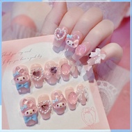 Nailbox, Nail box design, Luxurious fake nails with rhinestones and charms A27, Beautiful nails for 