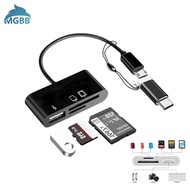 Mgbb Card Reader 3 in 1 OTG Type-C Micro SD/TF Flash Drive Card Reader Data Reader Cable Card Reader Laptop Adapter Data Transfer