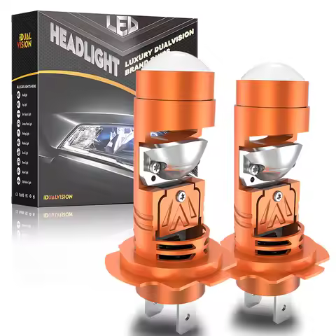 H7 Bi Mini LED Projector Len LHD Car Bulb Tricolor 3000K 4300K 6000K Auto Headlight 6000000LM Turbo 