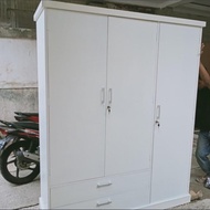 lemari baju / lemari pakaian pintu 3 warna cat Duco putih