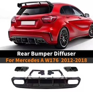Body Kit Accessories Rear Diffuser Bumper Lip Tuning For Mercedes W176 Benz A A180 A200 A250 A260 20