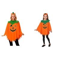 [themremain]-Halloween Pumpkin Cosplay Costume Pumpkin Poncho with Headband Set Luminous Halloween C