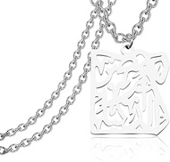 Stainless Steel Egypt Map Shape Necklace Mother of the World Pendent Necklace