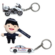 SPF Singapore police force keychain BMW R1200 RT Motorcycle / 335i TP patrol Car / Prison officer Pl