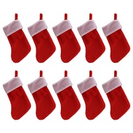[IHN Store] Exclusive10PCS Red Felt Christmas Stockings Christmas Stockings Holder Socks Home Firepl