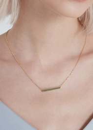 Nathalias NY สร้อยคอทองคำแท้ 14K พร้อมแถบบาร์ Chain Necklace with a Shiny Flat Bar 35898