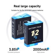 PALO Gopro Hero 9 10 11 12 Battery 2000mAh Li-ion 3.85V Battery Compatible