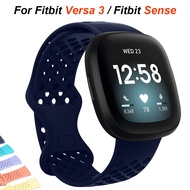 Silicone Strap Breathable Durable Band Bracelet For Fitbit Versa 3 / Fitbit Versa 4/  Fitbit Sense /