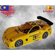 Colt clear body 1/10 Corvette C5R with decals 200mm M1140 bodyshell