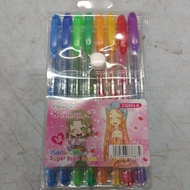 Glitter gel Pen set 8pcs colors students kids gift painting