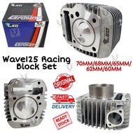 LEO WAVE125 60MM/62MM/65MM/68MM/70MM RACING BLOCK + PISTON KIT SET WAVE125 60MM/62MM/65MM/68MM/70MM BLOCK HIGH GUALITY