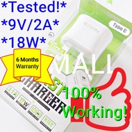 (FAST 9V/2A) 18W ORIGINAL Genuine BAVIN Charger Type C Cable Set HW P9 Plus Honor 8 Pro Play Nova 4 