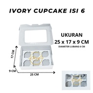 (10 PCS) DOS WHITE IVORY CUPCAKE CAKE Box WINDOW CONTENTS 6 UK 25 X 17 X 9 CM Ivory White Window Ham