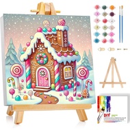 Christmas Paint by Numbers Kit for Kids with Frame - Candy House Paint by Number for Kids, Christmas