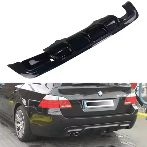 Gloss Black Car Rear Bumper Diffuser Splitter For BMW E60 E61 525i 525d 530i M Sport M-TECH M PACKAG