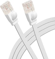 Maplin Ethernet Cable 2M White, Flat CAT6 Gigabit UTP LAN Network Cable RJ45 High-Speed 10Gbps Compa