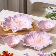 Gradient Color Underglaze Embossed Cabbage-shaped Plate Tableware Rice Bowl Fruit Dried Fruit Candy 