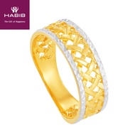 HABIB Elysia White and Yellow Gold Ring, 916 Gold