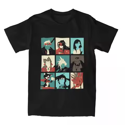 Fantasy Final 7 T-Shirt Mens Game Poster Y2K Retro Cotton T Shirts Beach O-Neck Hip Hop Tee Shirt Ho