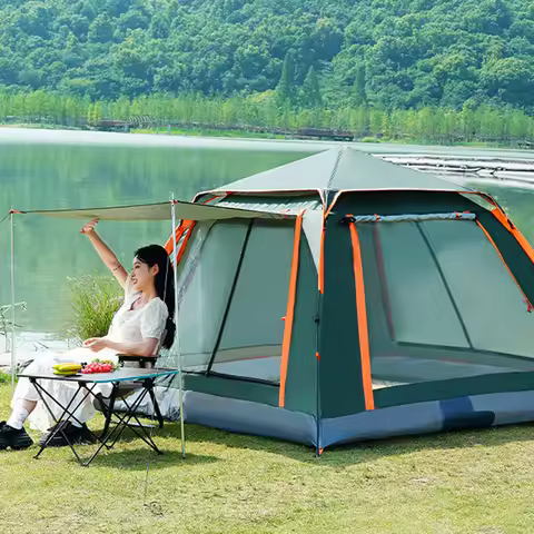 One-Touch Camping Family Tent Quick Automatic Opening Beach Fishing Tent Family Travel Picnic Park A
