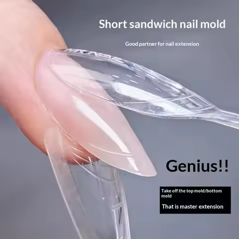 New Sale 60/240/300 Pcs Sandwich Nail Forms 15 Size Oval Extension Dual Form No Paper Forms Needed F