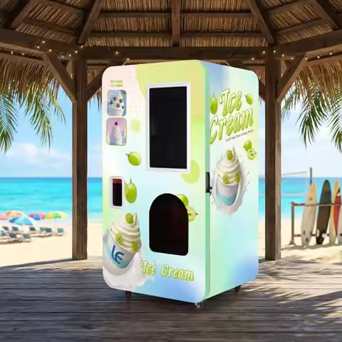 Custom CE Approved Smart Soft Ice Cream Vending Machine 24 7 Self Service Touch Screen Cashless Paym