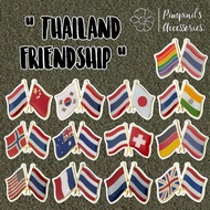 ʕ •ᴥ•ʔ ✿ พร้อมส่ง : เข็มกลัดเซ็ทลายธงชาติไทยและประเทศพันธมิตร | Thailand Friendship Flag Enamel Broo