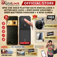 EPIC 24K GOLD PLATTED GATE DIGITAL LOCK (FREE INSTALLATION) + LETTER BOX LOCK + $100 DOOR VOUCHER + $200 MATTRESS VOUCHER + 4 RFID CARDS