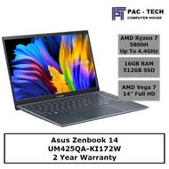 Asus Zenbook 14 UM425QA | Ryzen 7 5800H | 16GB RAM | 512GB SSD |  Vega 7 | 14" Full HD Display | 2 Y
