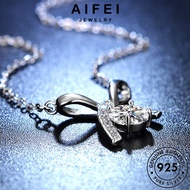 AIFEI JEWELRY Chain 純銀項鏈 925 For Bow Diamond Sterling Original Moissanite Perempuan Silver Leher Perak Korean Accessories Women Rantai Tie Pendant Necklace N57