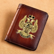 กระเป๋าสตางค์หนังแท้คุณภาพสูง Freemason 33 Deumque Jus Eagle Printing Standard Purse BK441