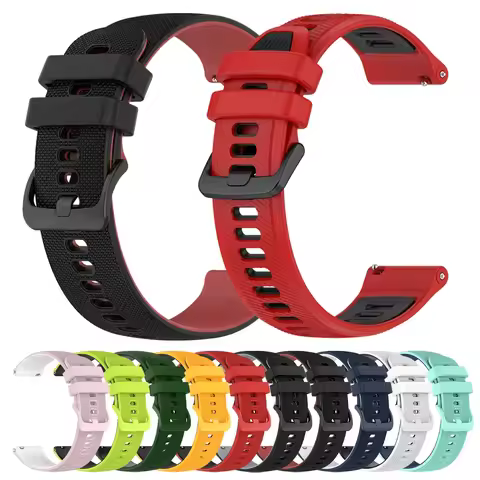 Two-Tone Band For Samsung Galaxy Watch 6 4 Classic 5 Pro 45mm 40mm 44mm 43mm 47mm Silicone Strap For
