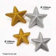 Glitter Star Foam Shape, Gold Star Silver Star, Star Decoration, Topper Cake, Topper Christmas Tree 