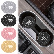 2/4/6pcs Gloss Car Cup Holder Coaster Car Cup Slot Dust Proof Mat for Audi A4 B8 A3 8P 8V S3 A5 A6 S