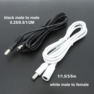 22awg 3A DC Male To male female Power supply Adapter white black cable Plug 5.5x2.1mm Connector wire