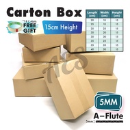 Carton Box 15cm Height Packing Box Packaging Box Kotak A Flute