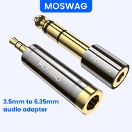 MOSWAG 3.5mm Male to 6.35mm Female Adapter, 6.35mm Male to 3.5mm Female Aduio Adapter for Amplifier 