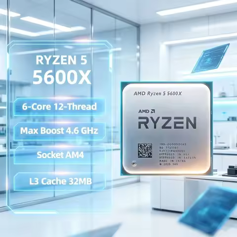 AMD Ryzen 5 5600X AMD R5 5600X CPU 6-Core 12-Thread 4.6GHz Unlocked Desktop Processor Socket AM4 Gam
