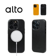 alto iPhone 14 Pro Clop磁吸皮革手機殼/ 渡鴉黑