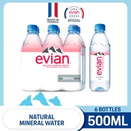 evian Natural Mineral Water (6 x 500ml Pack)