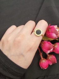 天然A貨翡翠文青帥氣墨翠無事牌戒指