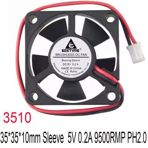 10PCS Gdstime 35mm x 10mm 5 Volt 2Pin 2.0 Silent Motor Brushless DC Cooler Cooling Mini Case axial F