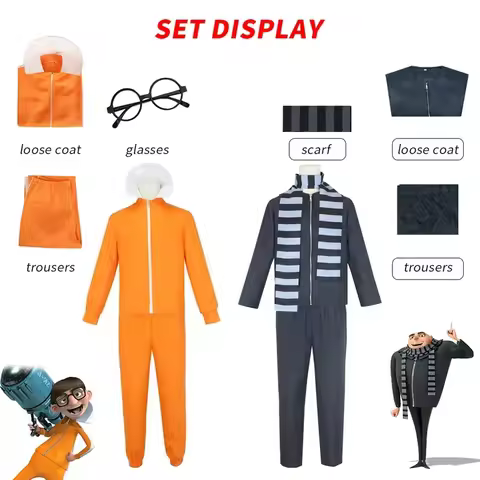 ABC123Movie Minion Thief Dad Gru Halloween Party Performance Cosplay Costume # 1 # W.b;6'j,k.9;a