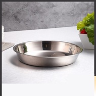 Thickened stainless steel disc cake plate cold rice noodles plate commercial large flat plate deep plate tray steamed