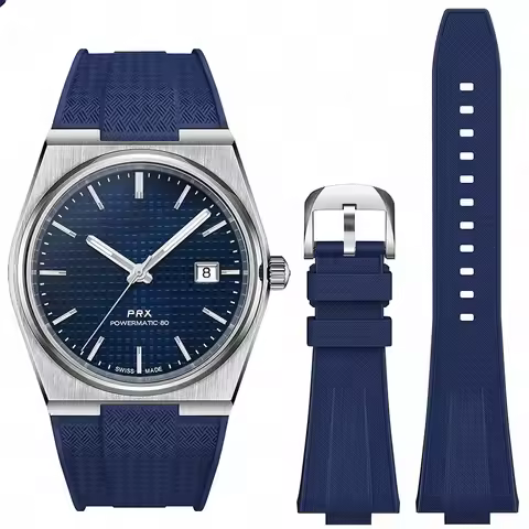 Quick Release Silicone Strap for Tissot PRX T137.407/T137.410 Super Player 40mm Men Convex Rubber Wa