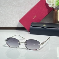 Cartier Fashion Cat Eye Light Luxury Sunglasses Men Women Same Style Metal Trendy Sunglasses CT0739S