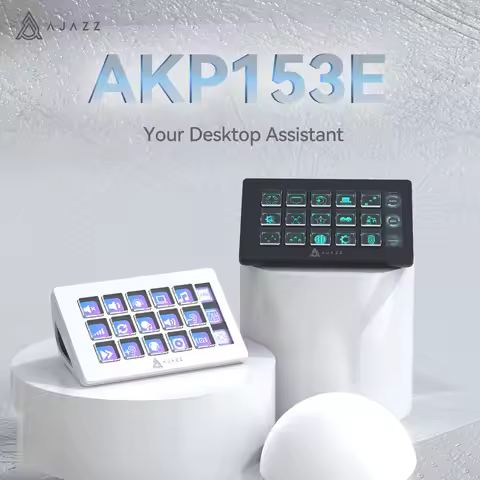 AJAZZ AKP153 Programmable Macro Console Visual LCD Control Panel for Gaming Office Work Streaming an
