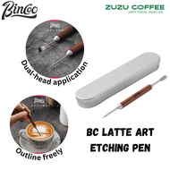 ZUZU COFFEE Latte Art Etching Pen Barista Pen Latte Art Needle Rosewood Handle